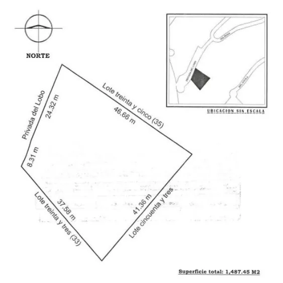 Plano y medidas del Lote 34